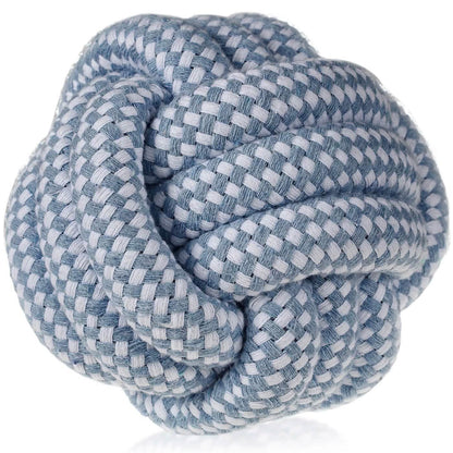 Paws & Pals Dog Chew Rope Cotton-Braided Fetch Teething Play Toy - Blue