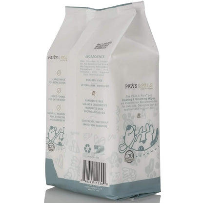 Paws & Pals Pet Grooming Wipes Hypo-Allergenic Cleansing and Deodorizing