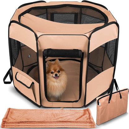 Paws & Pals Portable Pet Playpen with Blanket