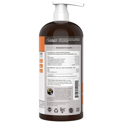 Paws & Pals Wild Alaskan Salmon Oil for Dogs and Cats - 32oz