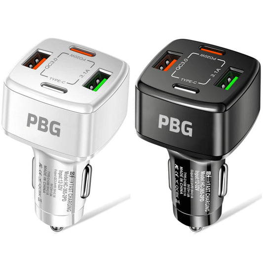 PBG 4 Port Car Charger 2 PD Ports and 2 USB Ports