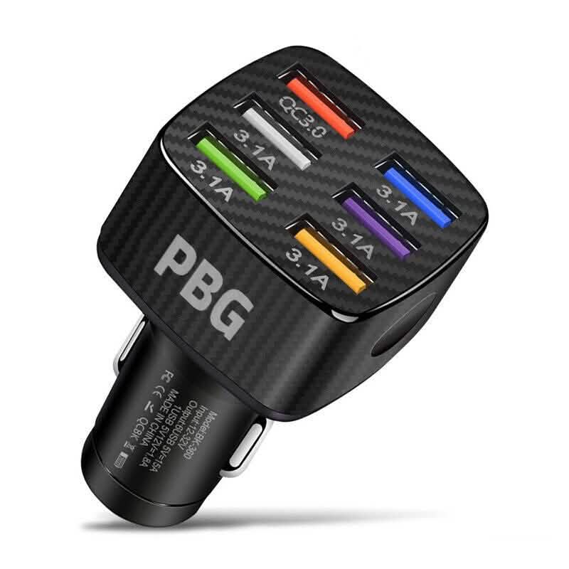 PBG LED 6-Port Car Charger Charge