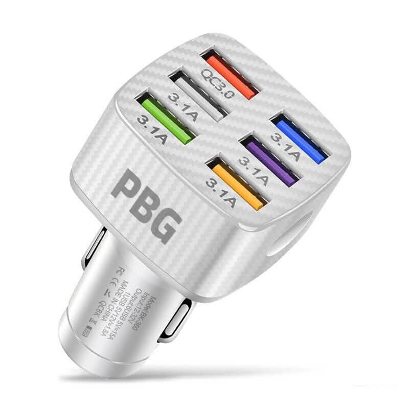 PBG LED 6-Port Car Charger Charge