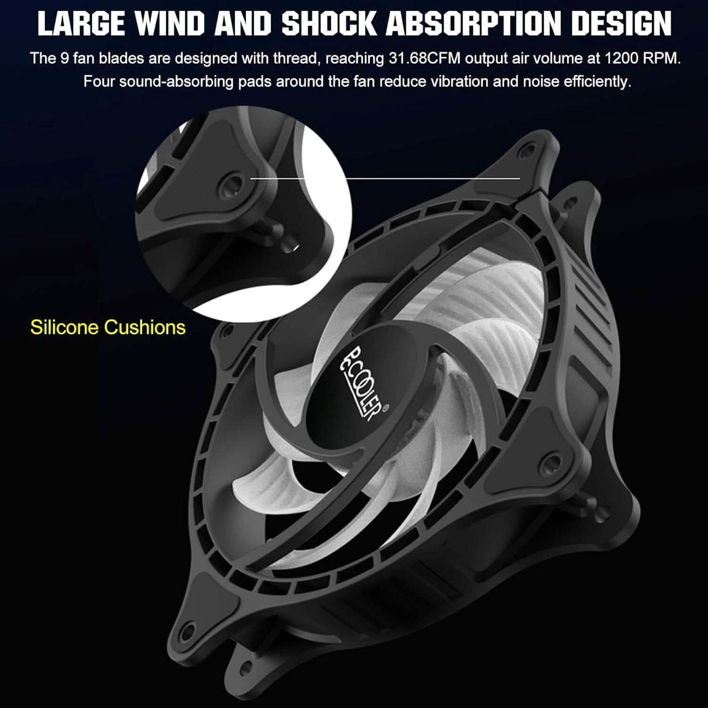PCCOOLER 120MM Case Fan 3 Pack FX120 High Performance Cooling PC Fans  (Refurbished)