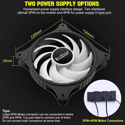 PCCOOLER 120MM Case Fan 3 Pack FX120 High Performance Cooling PC Fans  (Refurbished)