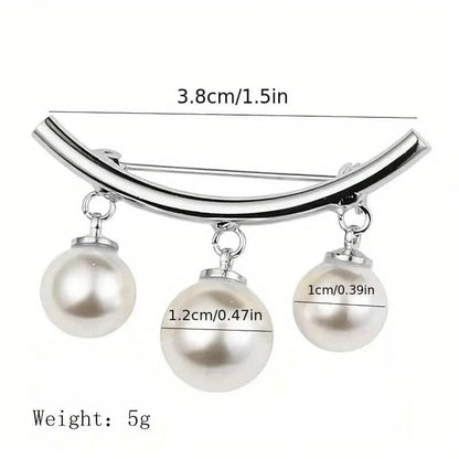 Pearl Fixed Collar Clip Charm Safety Pin