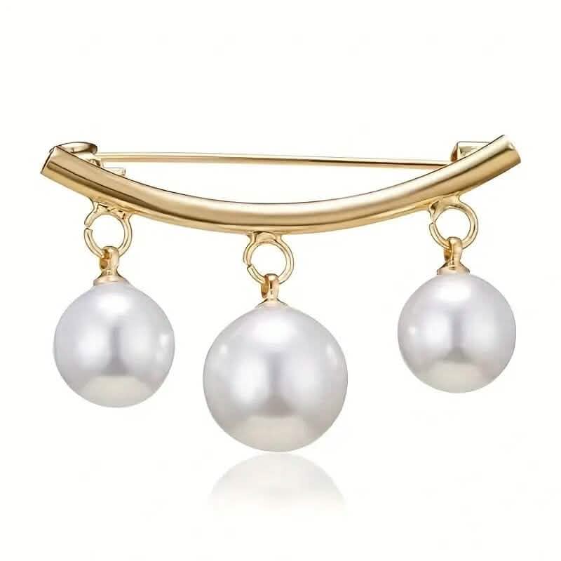 Pearl Fixed Collar Clip Charm Safety Pin