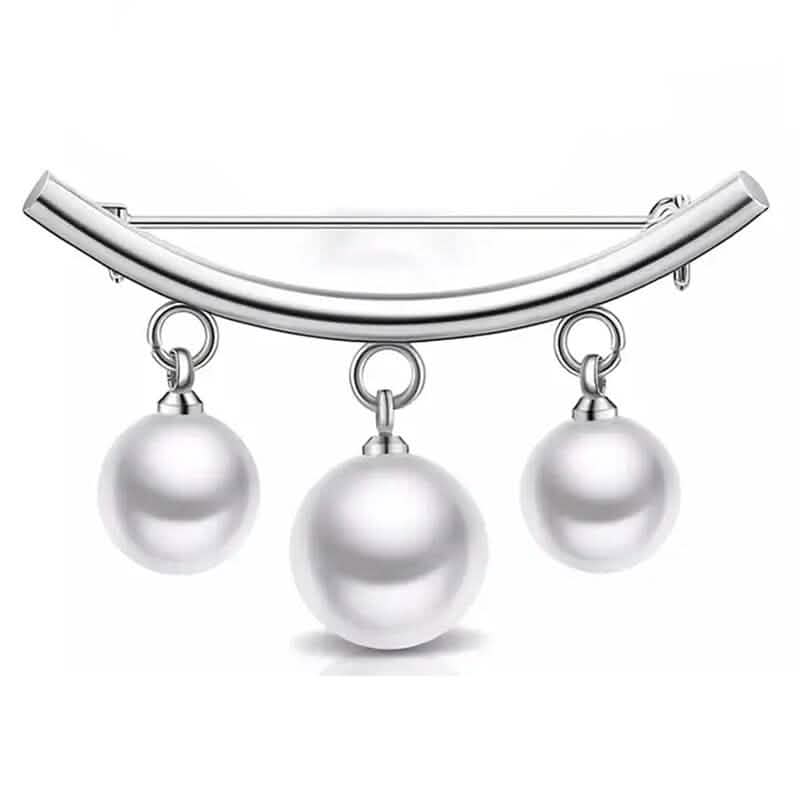Pearl Fixed Collar Clip Charm Safety Pin