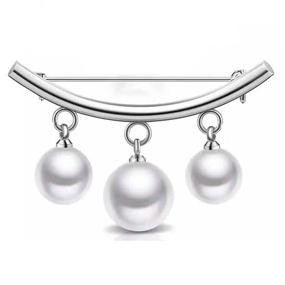 Pearl Fixed Collar Clip Charm Safety Pin