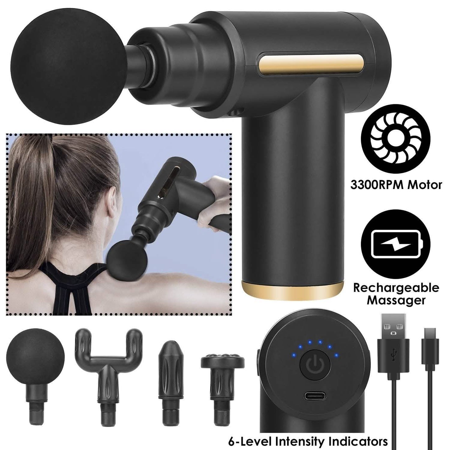 Percussion Rechargeable Massage Gun