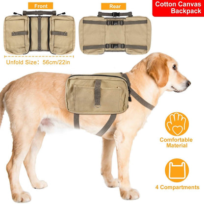 Pet Dog Backpack Hound Hiking Camping Saddle Bag