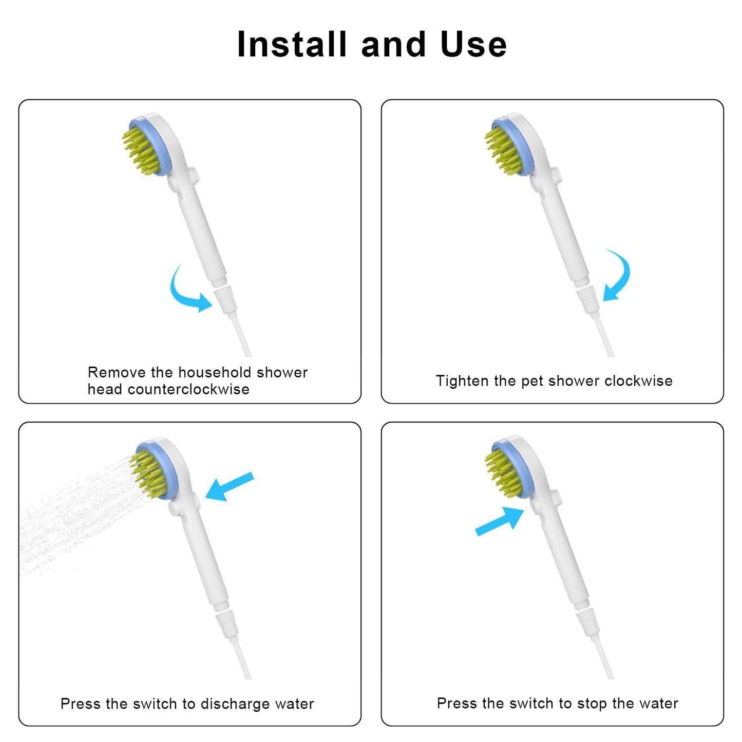 Pet Massage Shower Sprayer with Towel