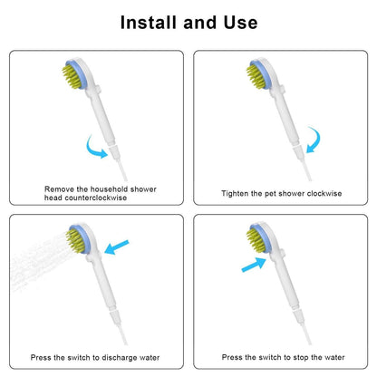 Pet Massage Shower Sprayer with Towel