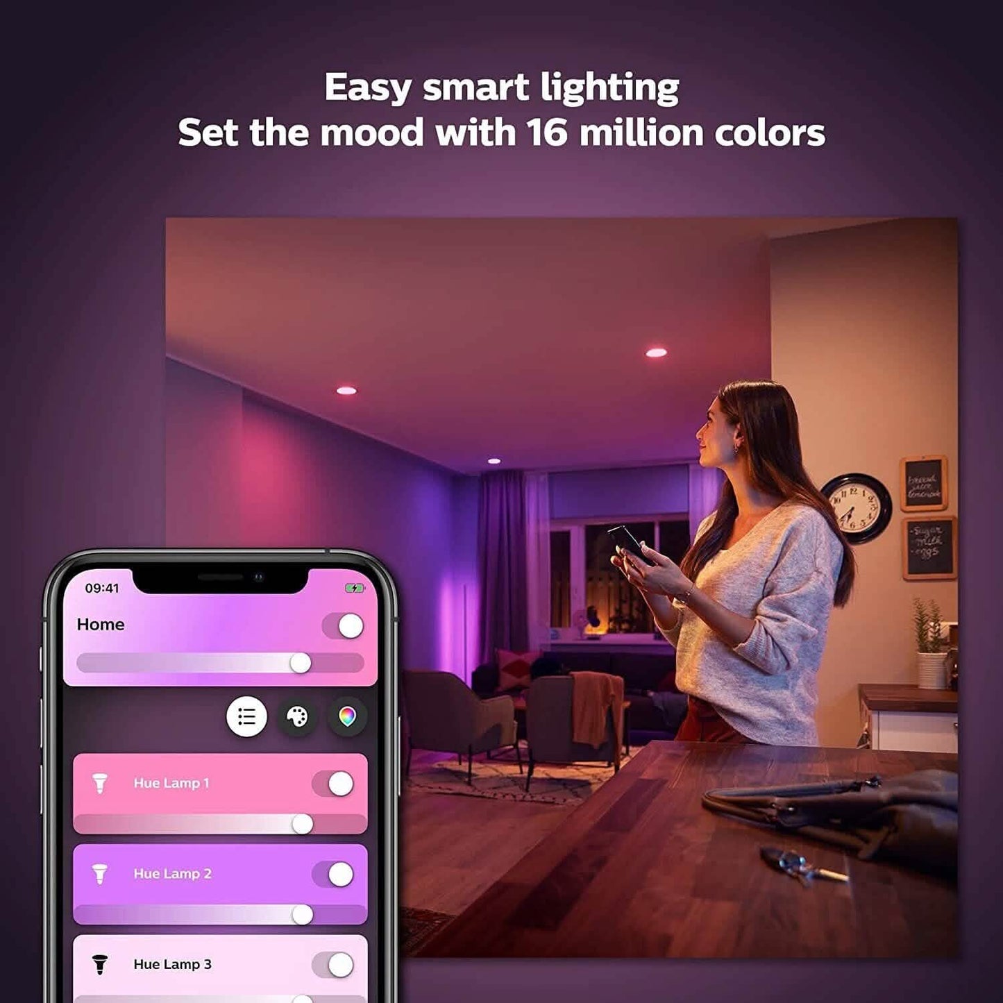 Philips Hue White and Color Ambiance Extra Bright High Lumen Dimmable 4" LED