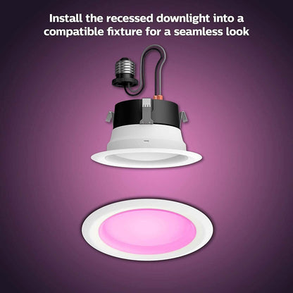 Philips Hue White and Color Ambiance Extra Bright High Lumen Dimmable 4" LED