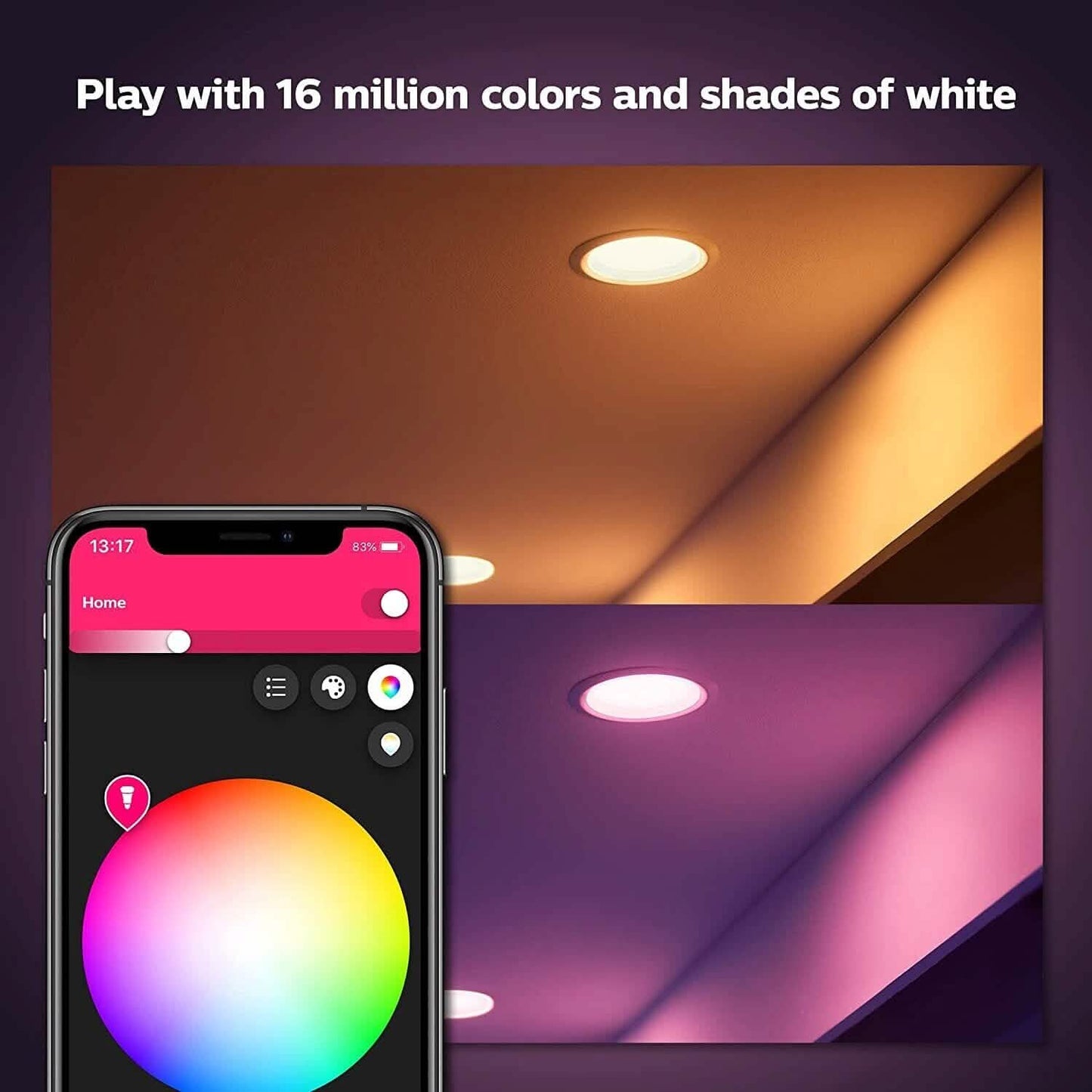 Philips Hue White and Color Ambiance Extra Bright High Lumen Dimmable 4" LED