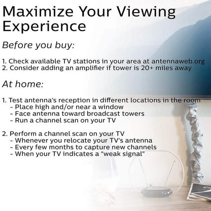 Philips Rabbit Ears Indoor TV Antenna