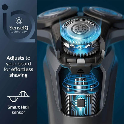 Philips Wet & Dry Shaver 5000 with SkinIQ Tech + Shave Heads, Charging & Cleaning Base (Refurbished)