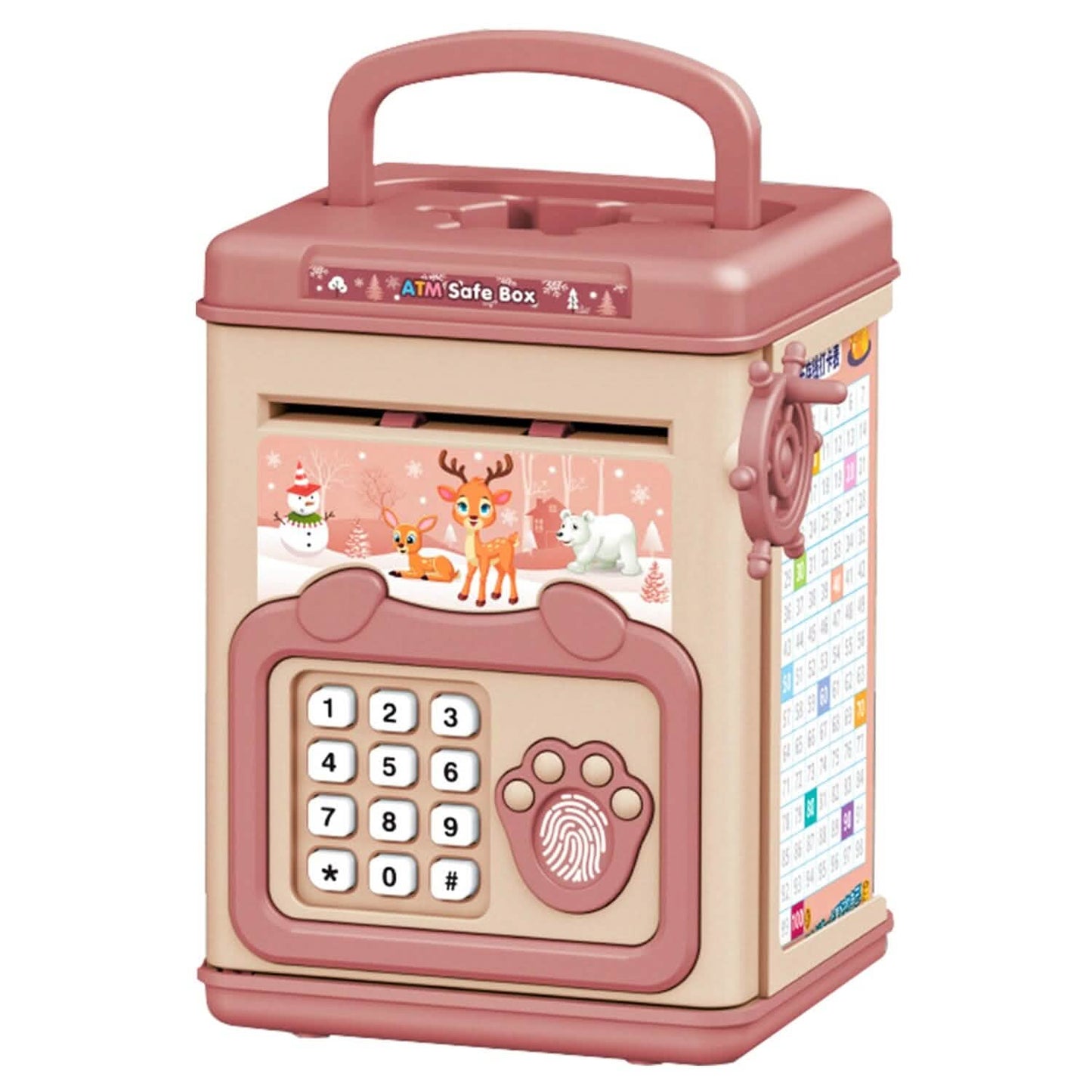 Piggy Bank Toy Cash Coin Money Saving Box with Password, Fingerprint Voice Prompt for 3+ Years Gold