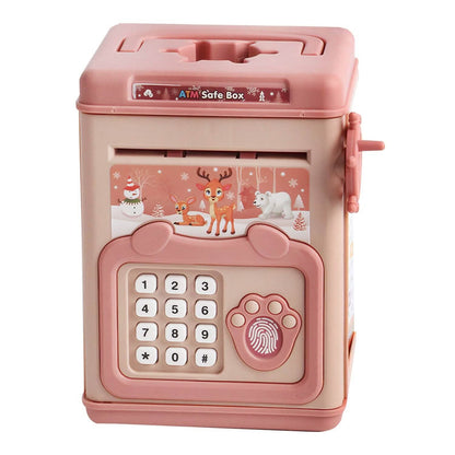 Piggy Bank Toy Cash Coin Money Saving Box with Password, Fingerprint Voice Prompt for 3+ Years Gold