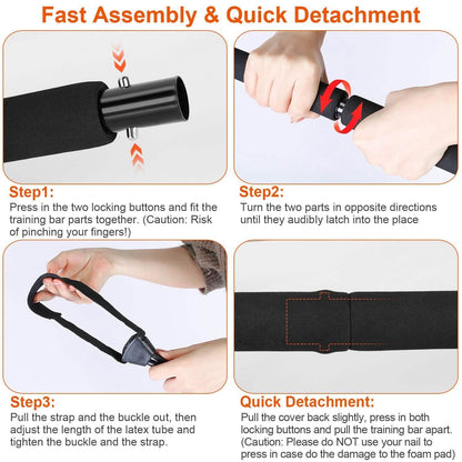 Pilates Bar Kit with 4 Resistance Bands