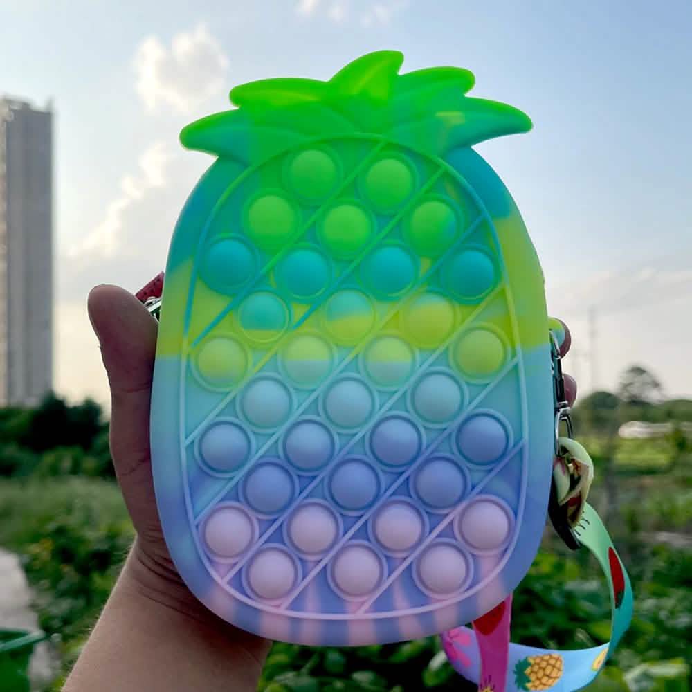 Pineapple Push Pop Pouch With Zipper & Strap