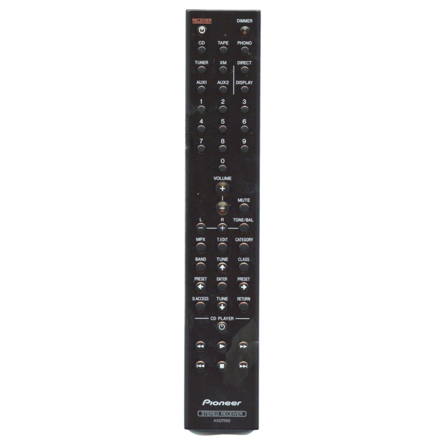 Pioneer AXD7562 Stereo Receiver Audio Remote Control - 8300756200010IL