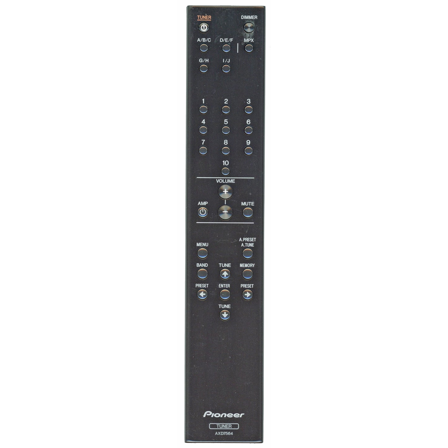 Pioneer AXD7564 FM/AM Tuner Audio Remote Control - AXD7564