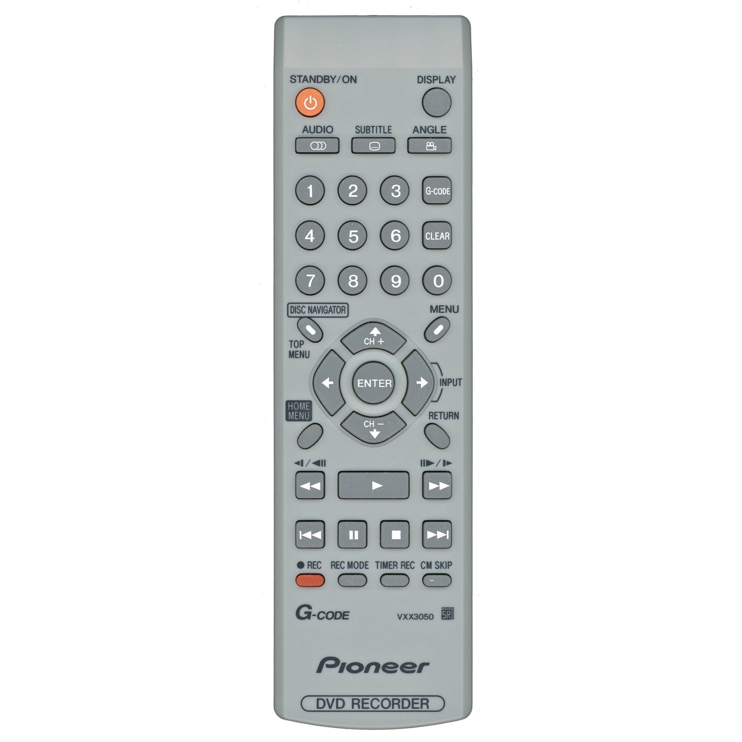 Pioneer VXX3050 DVD Recorder (DVDR) Remote Control - VXX3050