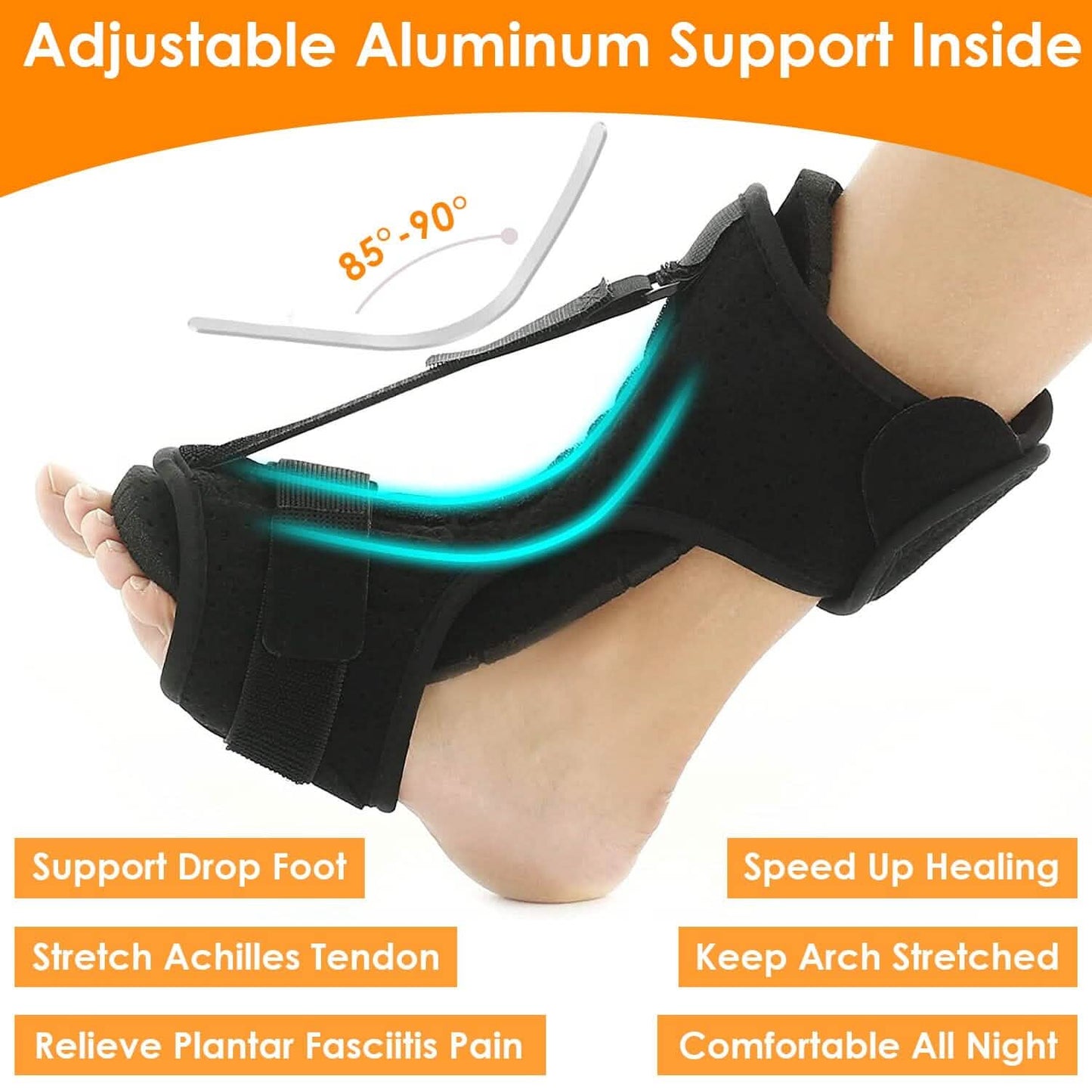 Plantar Fasciitis Night Splint Adjustable Foot Orthotic Brace