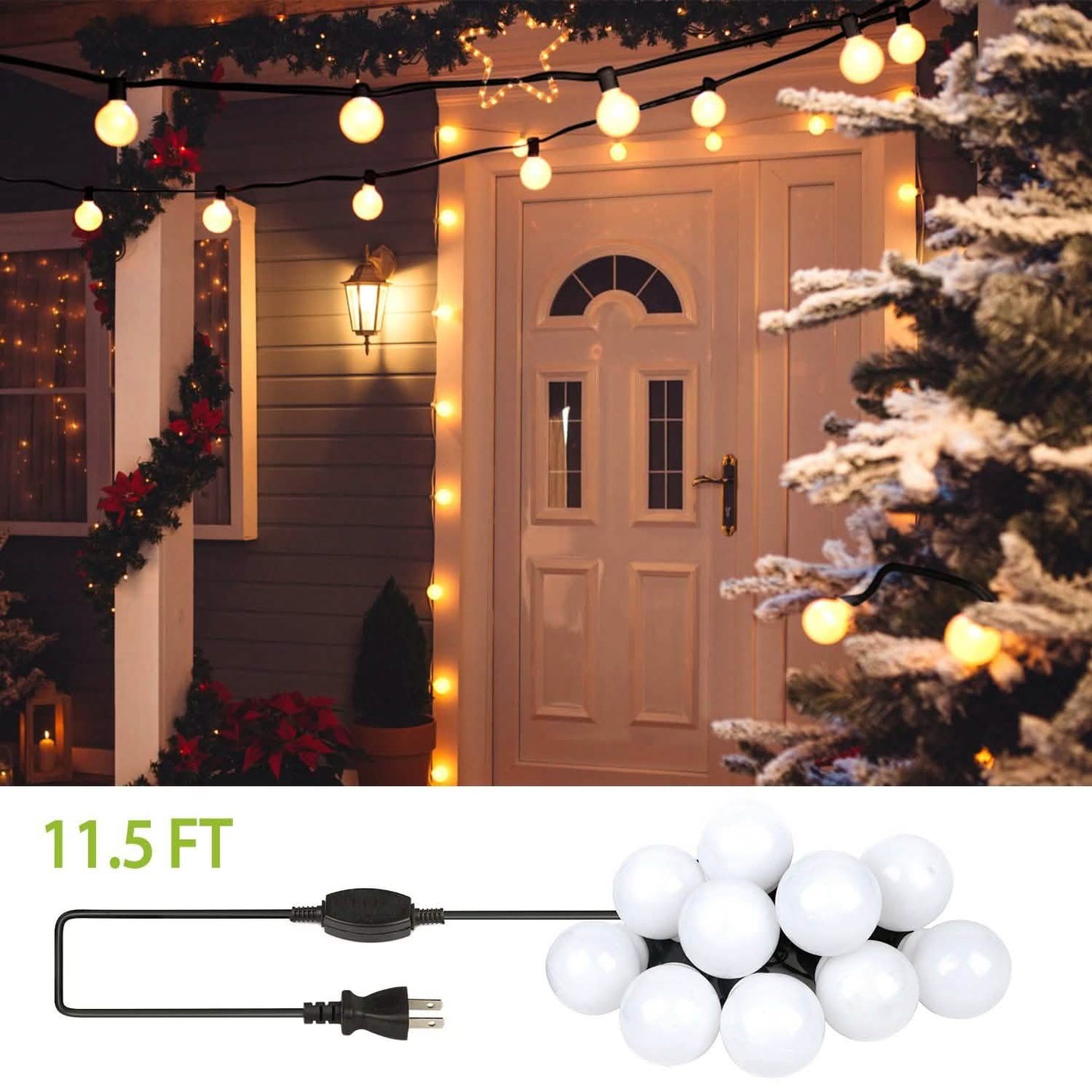Plug-in Globe String Light Warm White Fairy Light Bulbs