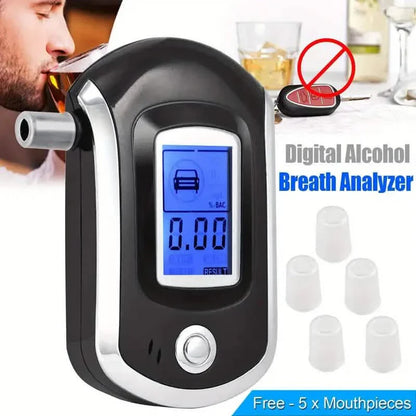 Police-Grade Breathalyzer with LCD Display - AT6000 Alcohol Tester