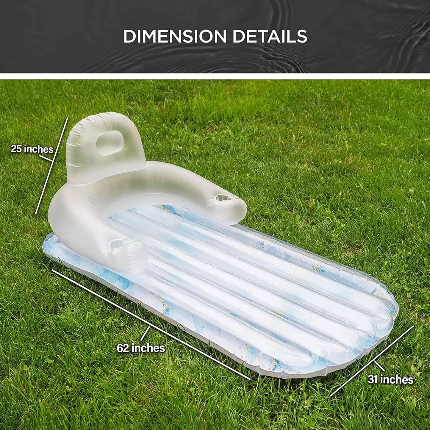 Pool Float for Adults Inflatable Lounge Chair Recliner for Swimming/Tanning