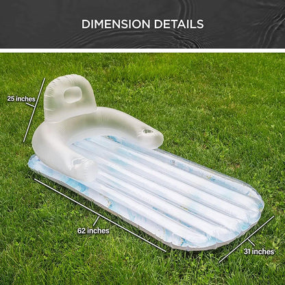 Pool Float for Adults Inflatable Lounge Chair Recliner for Swimming/Tanning