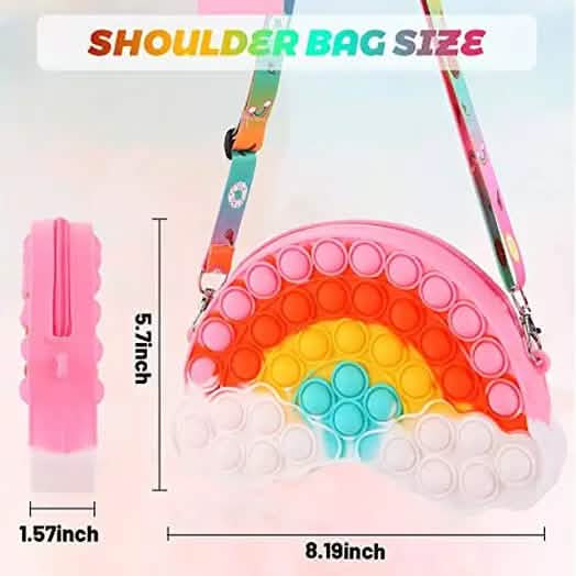 Pop Fidget Toys Rainbow Shoulder Bag