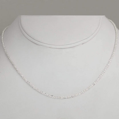 Pori Jewelers 925 Sterling Silver 2MM Twisted ROC Chain Necklace