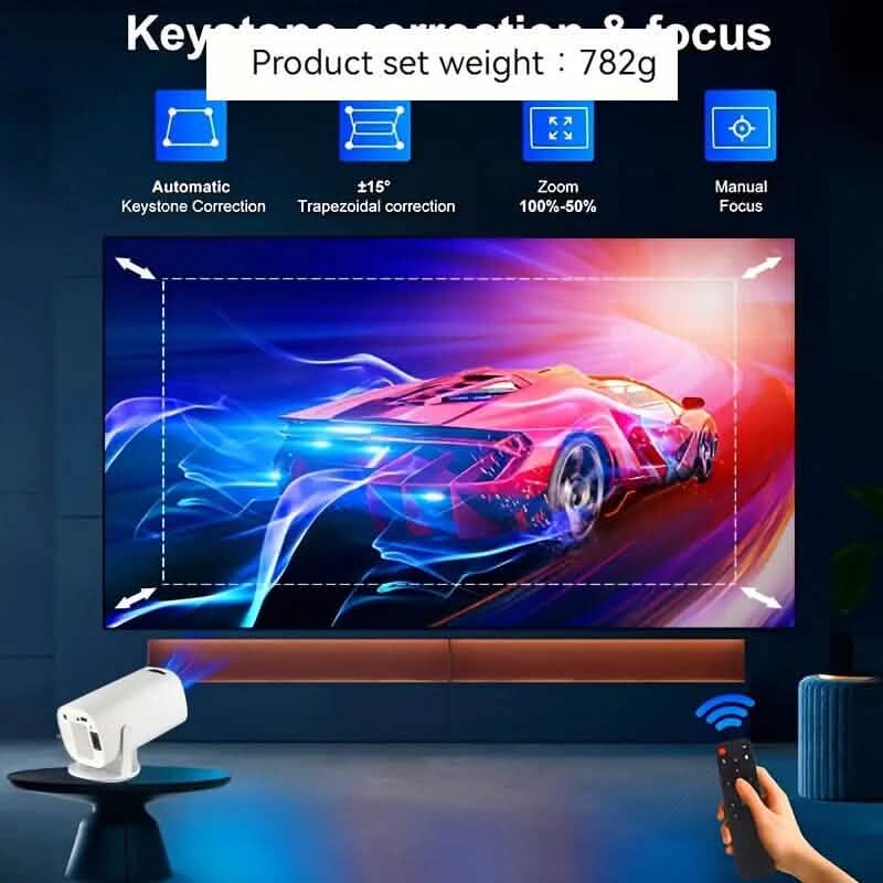 Portable 4K Mini Projector 180° Rotation