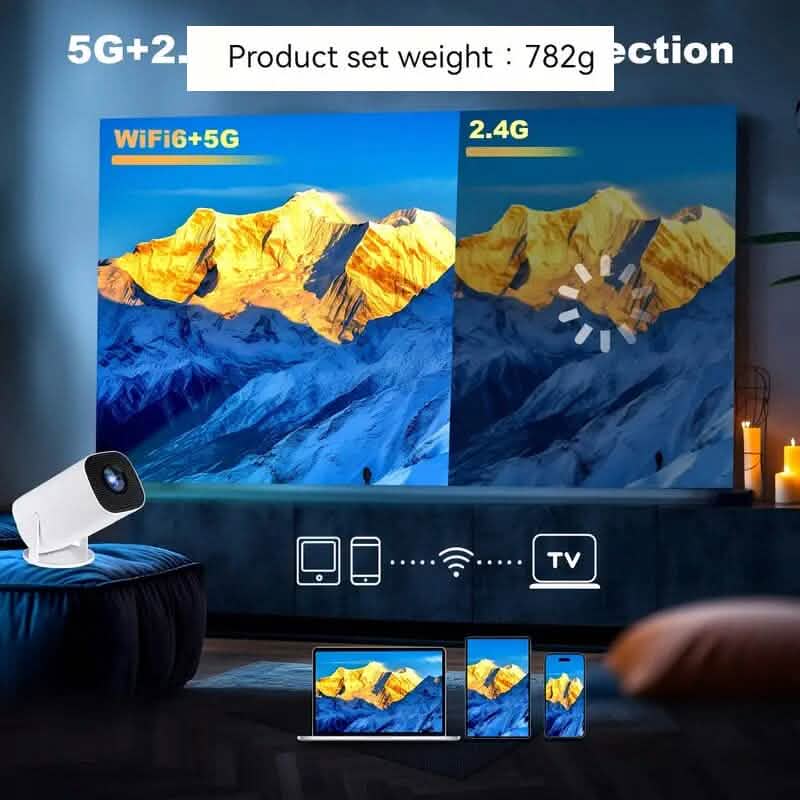 Portable 4K Mini Projector 180° Rotation