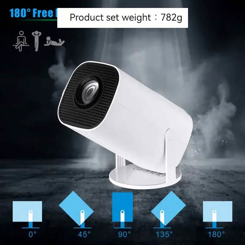 Portable 4K Mini Projector 180° Rotation