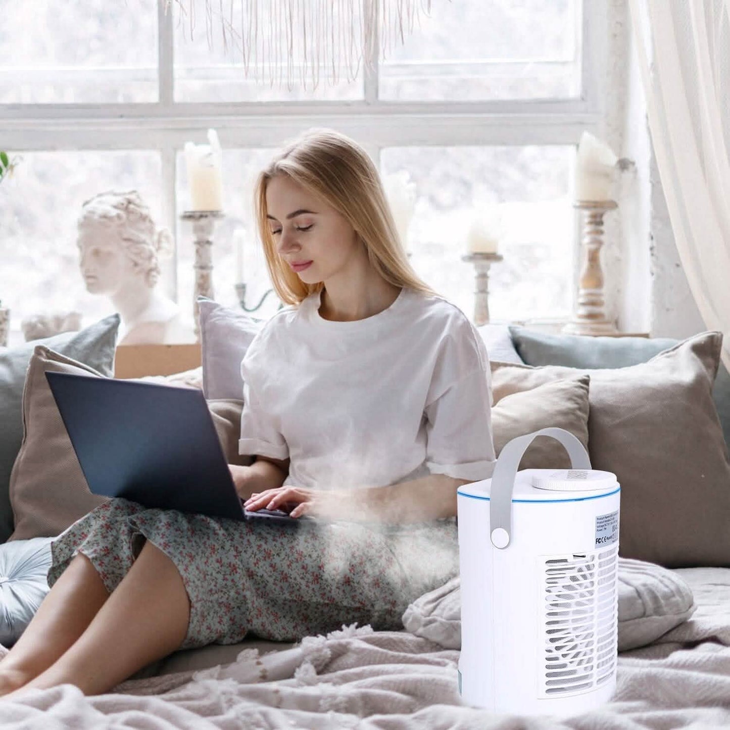 Portable Air Conditioner Fan Evaporative Humidifier 3 Speed Spray