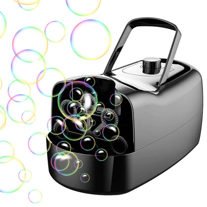 Portable Bubble Blowing Machine  with 2 Speeds Handle 3000-4000 Bubbles Per Minute Plug-In Battery Powered