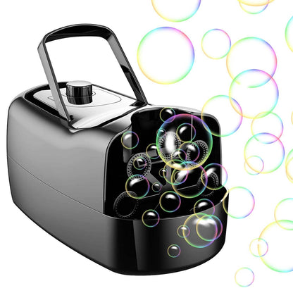 Portable Bubble Blowing Machine  with 2 Speeds Handle 3000-4000 Bubbles Per Minute Plug-In Battery Powered