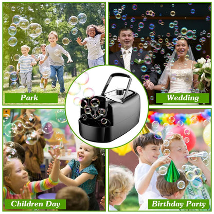 Portable Bubble Blowing Machine  with 2 Speeds Handle 3000-4000 Bubbles Per Minute Plug-In Battery Powered