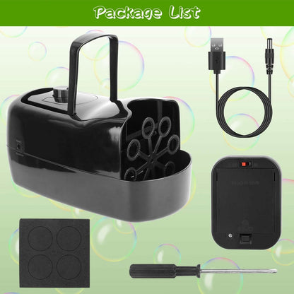 Portable Bubble Blowing Machine  with 2 Speeds Handle 3000-4000 Bubbles Per Minute Plug-In Battery Powered