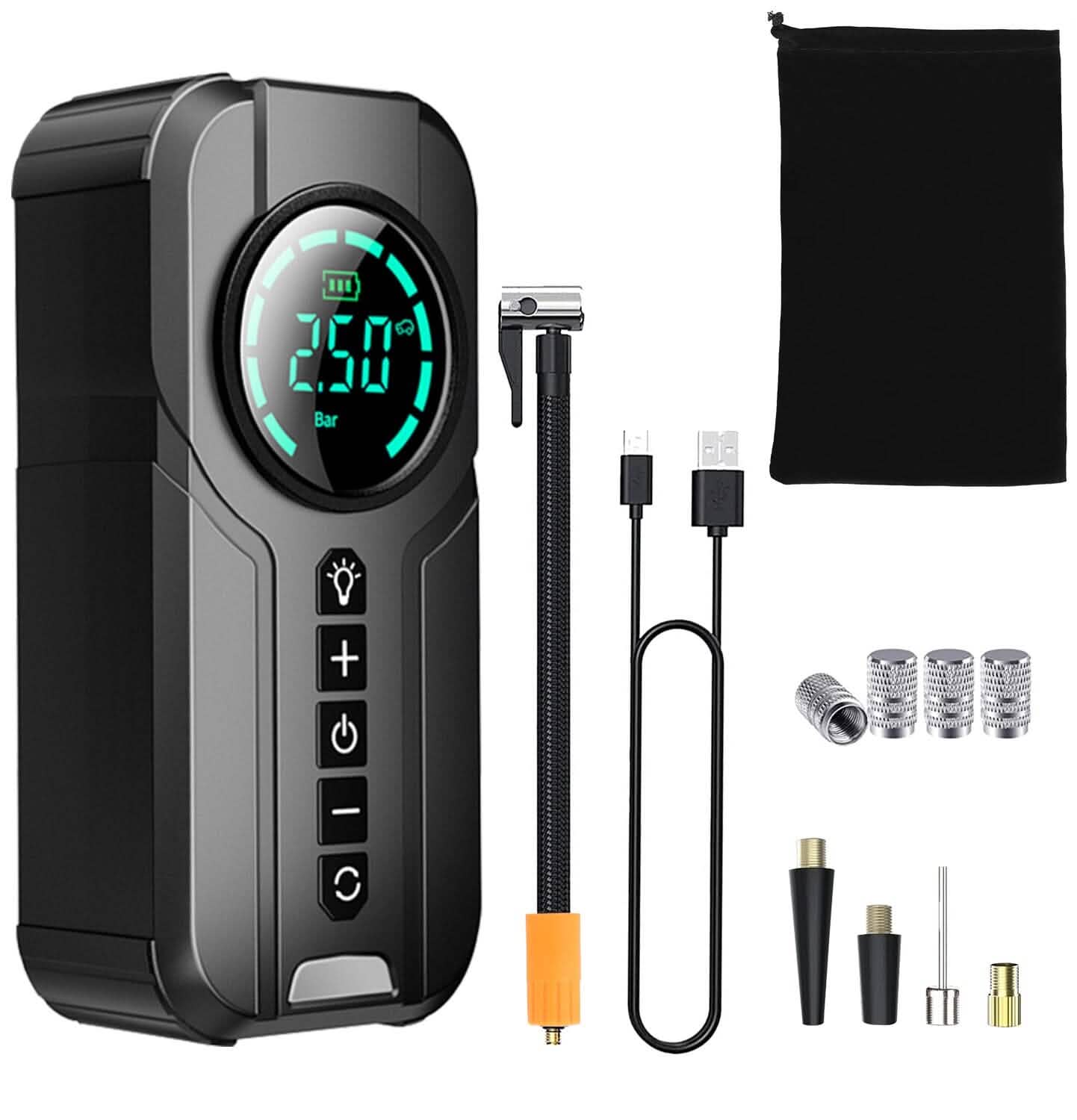Portable Car Compressor Wireless Electric Air Pump 150 PSI with LED Light