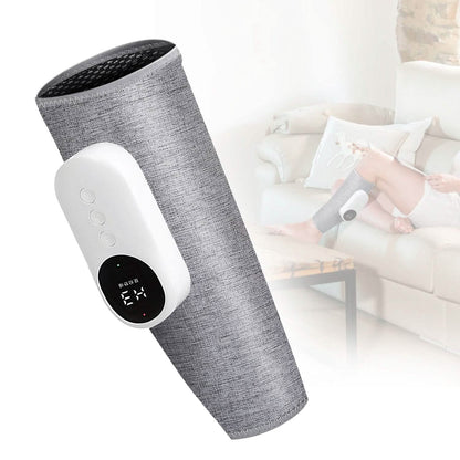 Portable Cordless Rechargeable Air Leg Compression Massage Adjustable Wrap with 3 Modes Intensities Heating Function