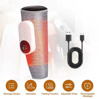 Portable Cordless Rechargeable Air Leg Compression Massage Adjustable Wrap with 3 Modes Intensities Heating Function
