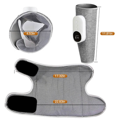 Portable Cordless Rechargeable Air Leg Compression Massage Adjustable Wrap with 3 Modes Intensities Heating Function