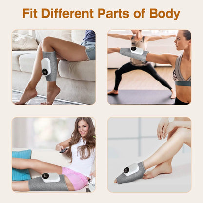 Portable Cordless Rechargeable Air Leg Compression Massage Adjustable Wrap with 3 Modes Intensities Heating Function