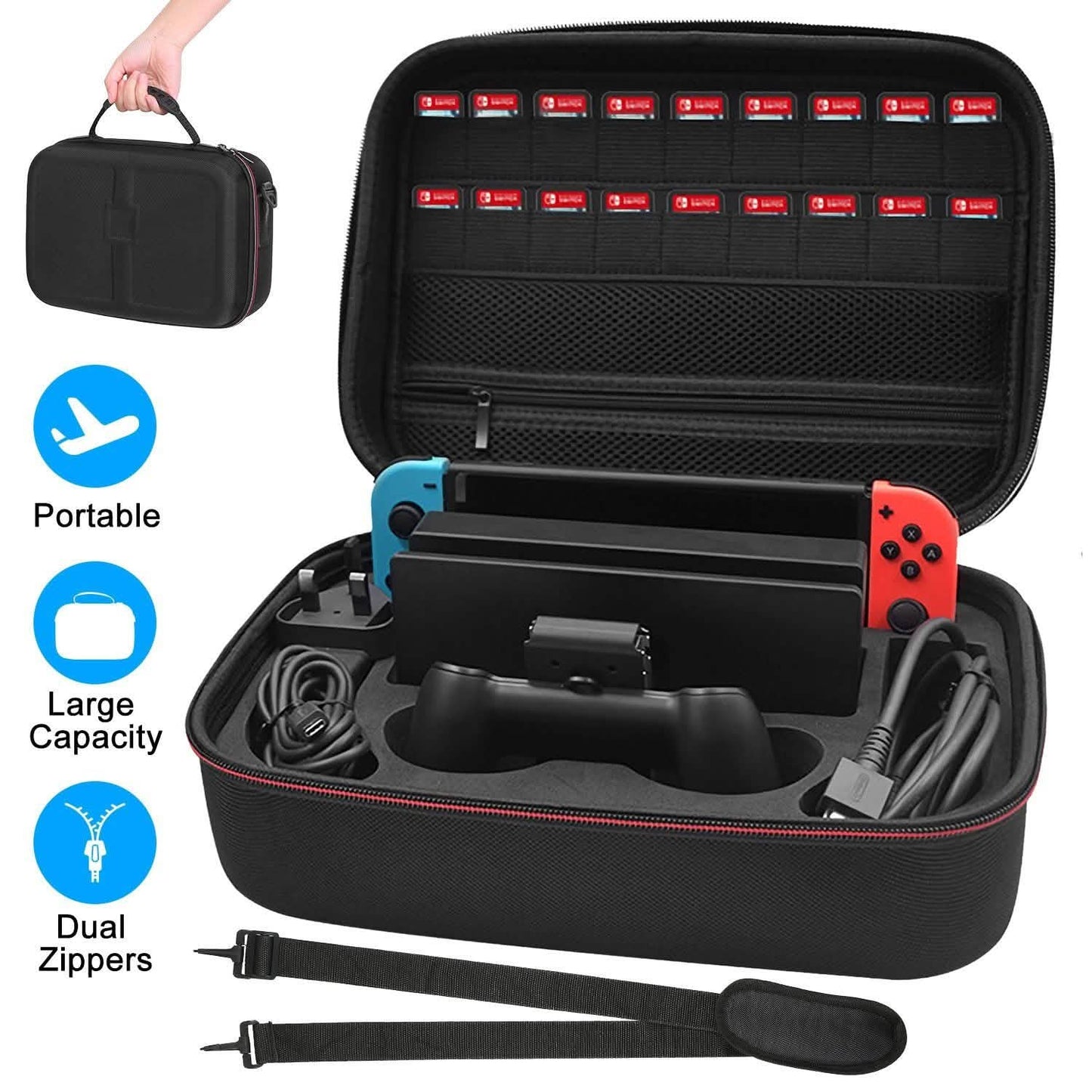 Portable Deluxe Carrying Case for Nintendo Switch